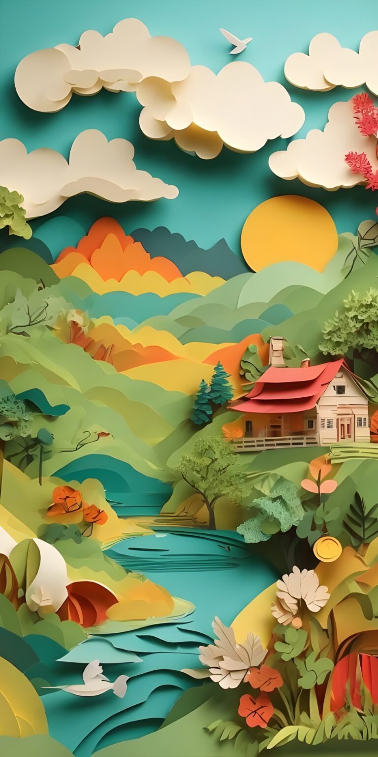 3D Wallpaper Paperstyle Nature