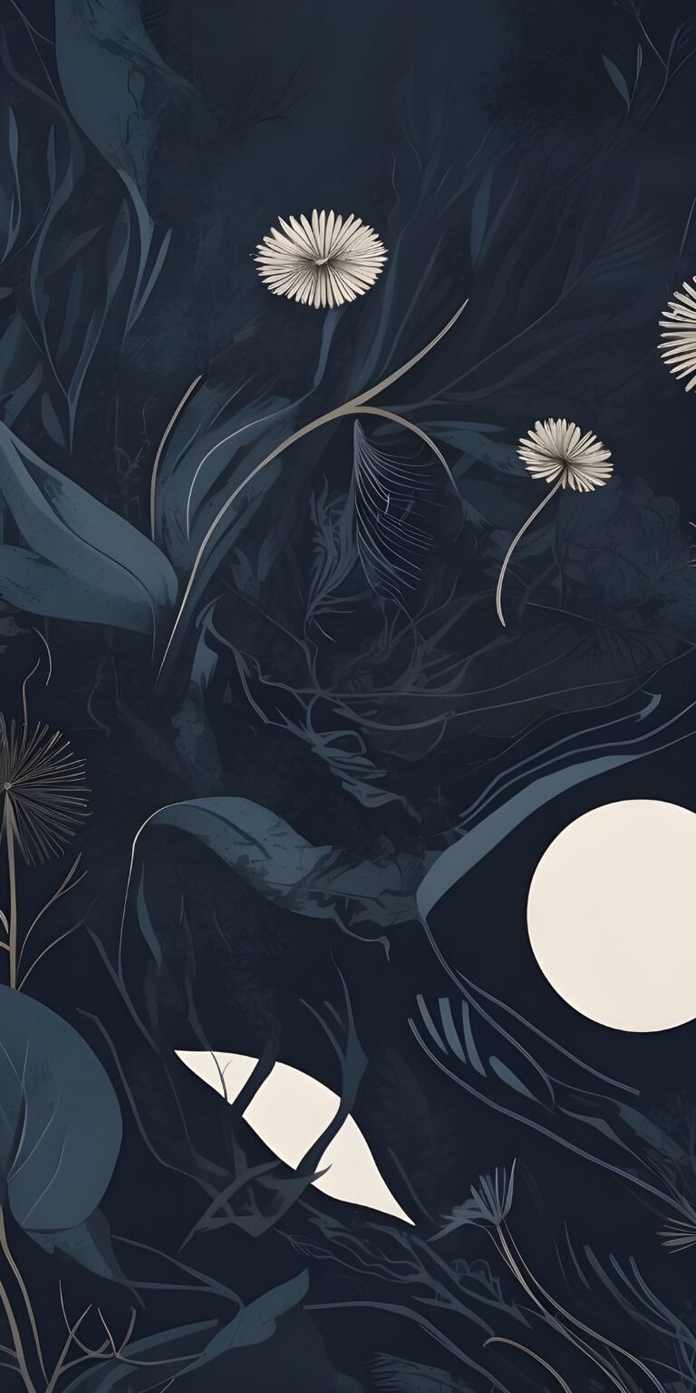 AMOLED Phone Wallpaper Download Flower, Black, Blue