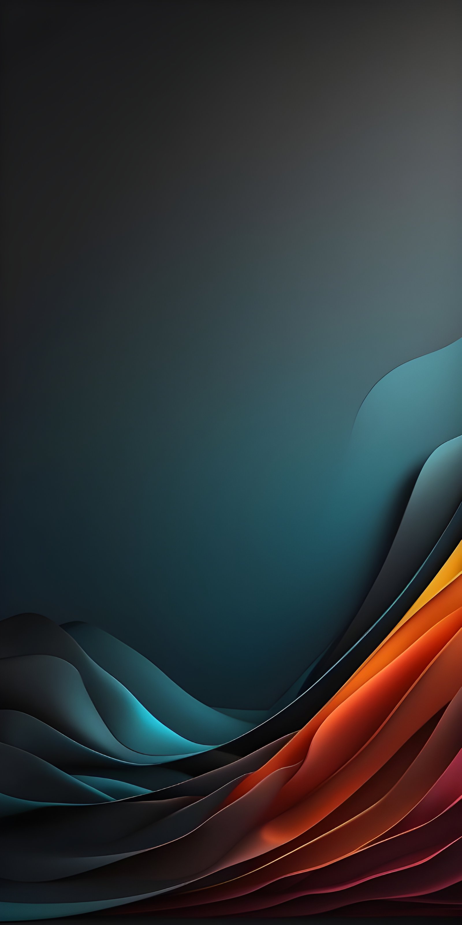 Abstract Blue, Orange and Black Phone Wallpaper