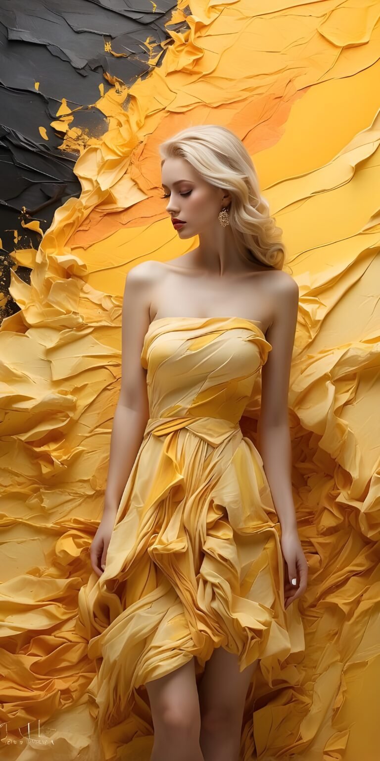 Aesthetic girl wallpaper in yellow color Download phone wallpaper