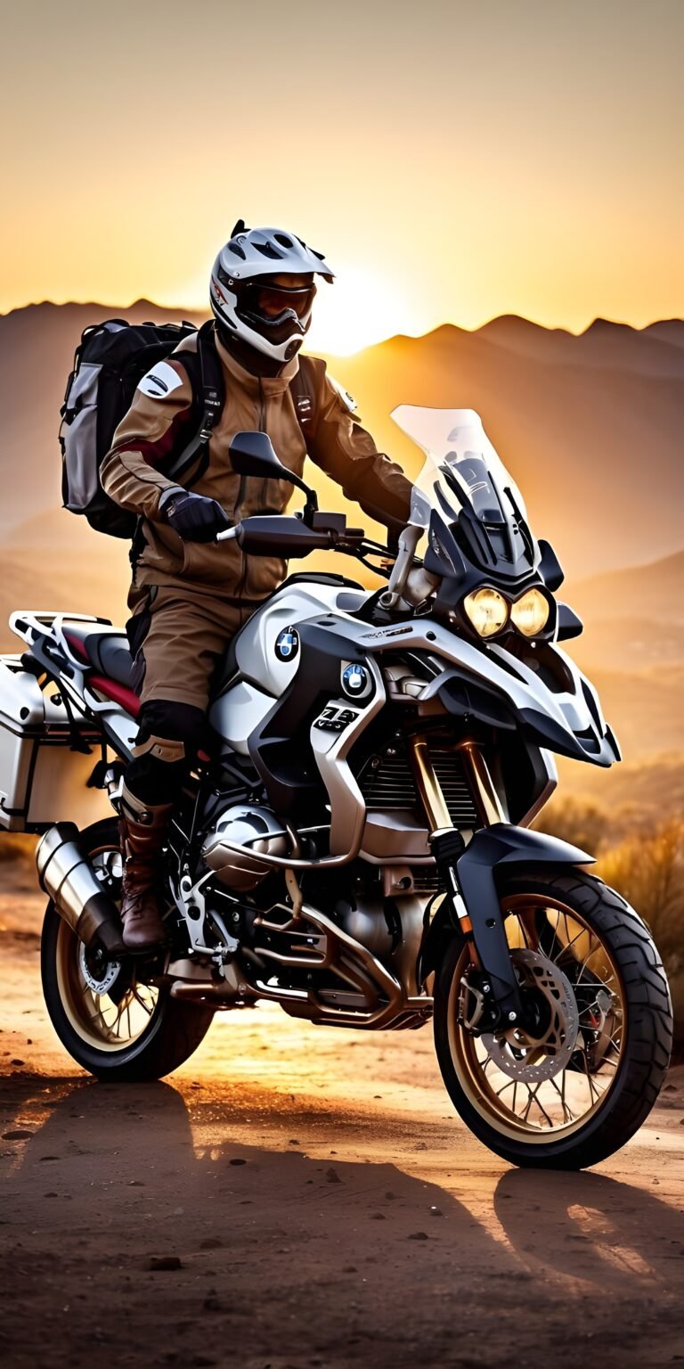 BMW Bike on Road Phone Wallpaper