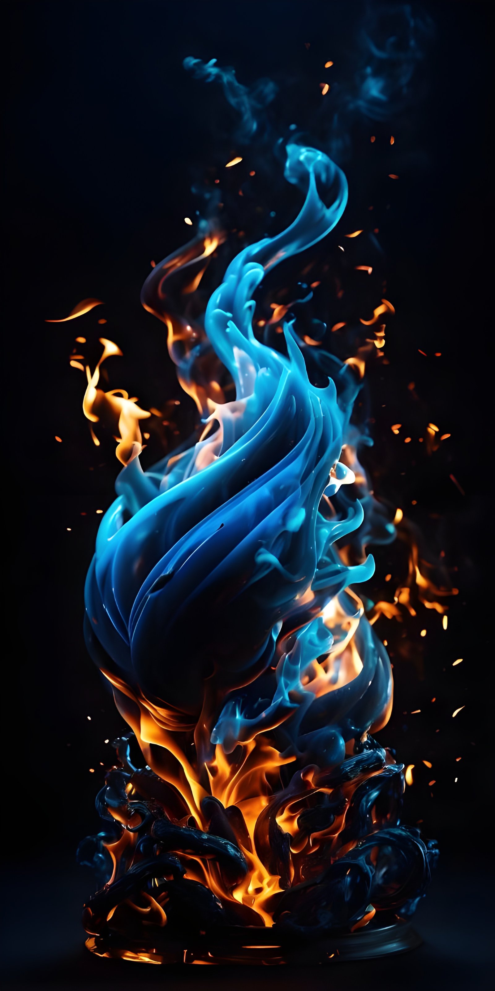Best Blue Phone Wallpaper Download, Fire, Abstract