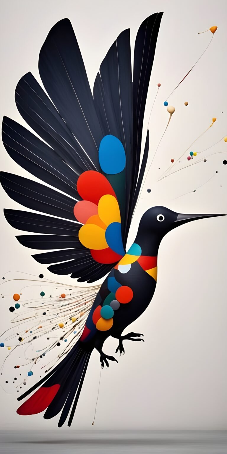 Bird Artistic Phone Wallpaper, White