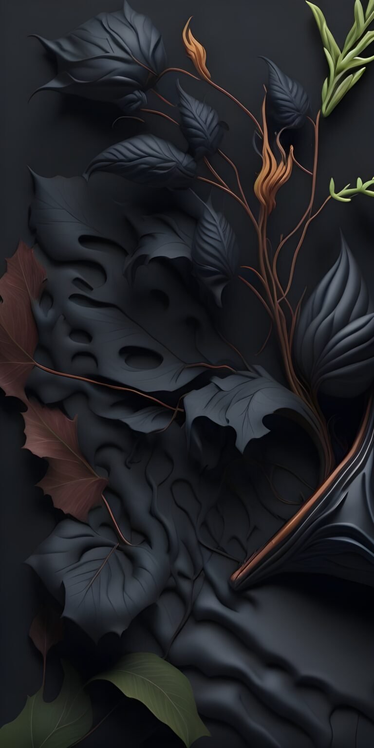 Black Plant Abstract Phone Wallpaper Download HD