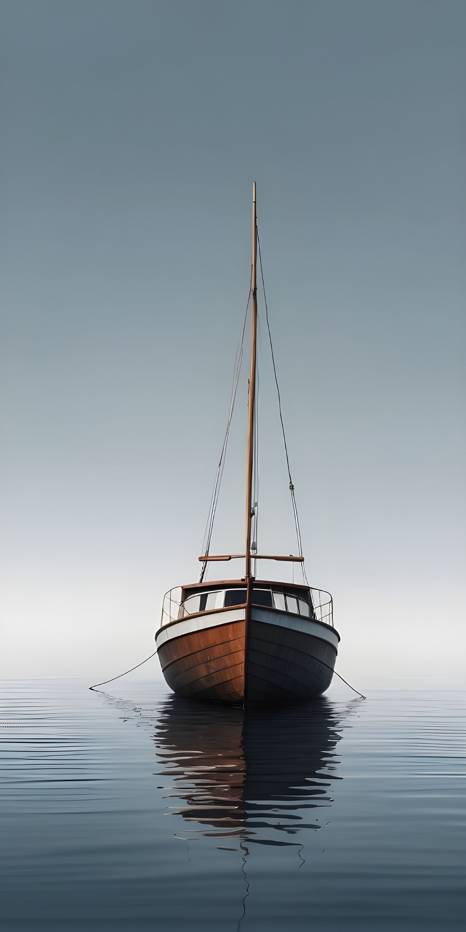 Boat and Water Minimalistic Phone Wallpapers