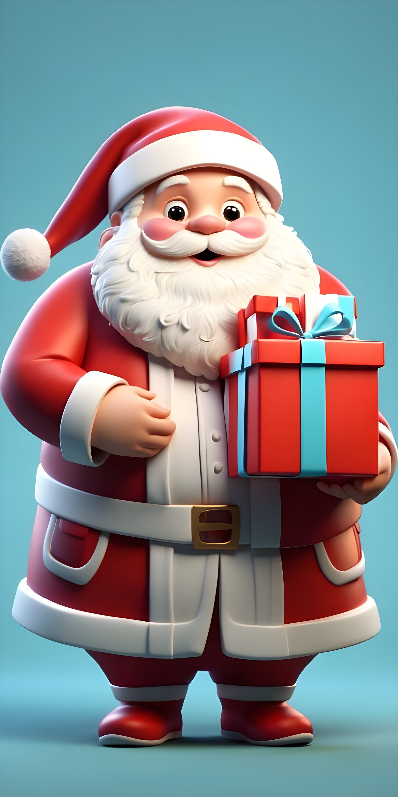 Cute Christmas Wallpaper Santa with gifts