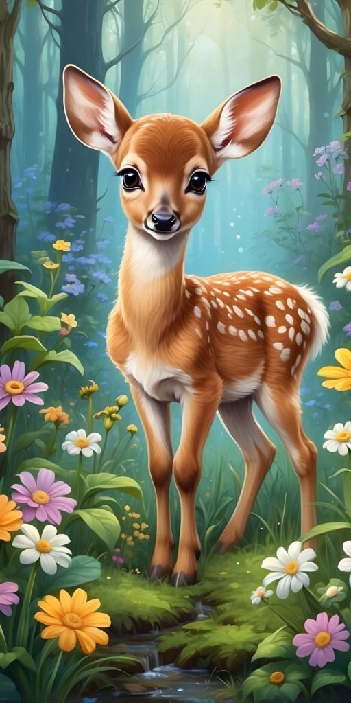 Cute Deer Fawn Phone Wallpaper