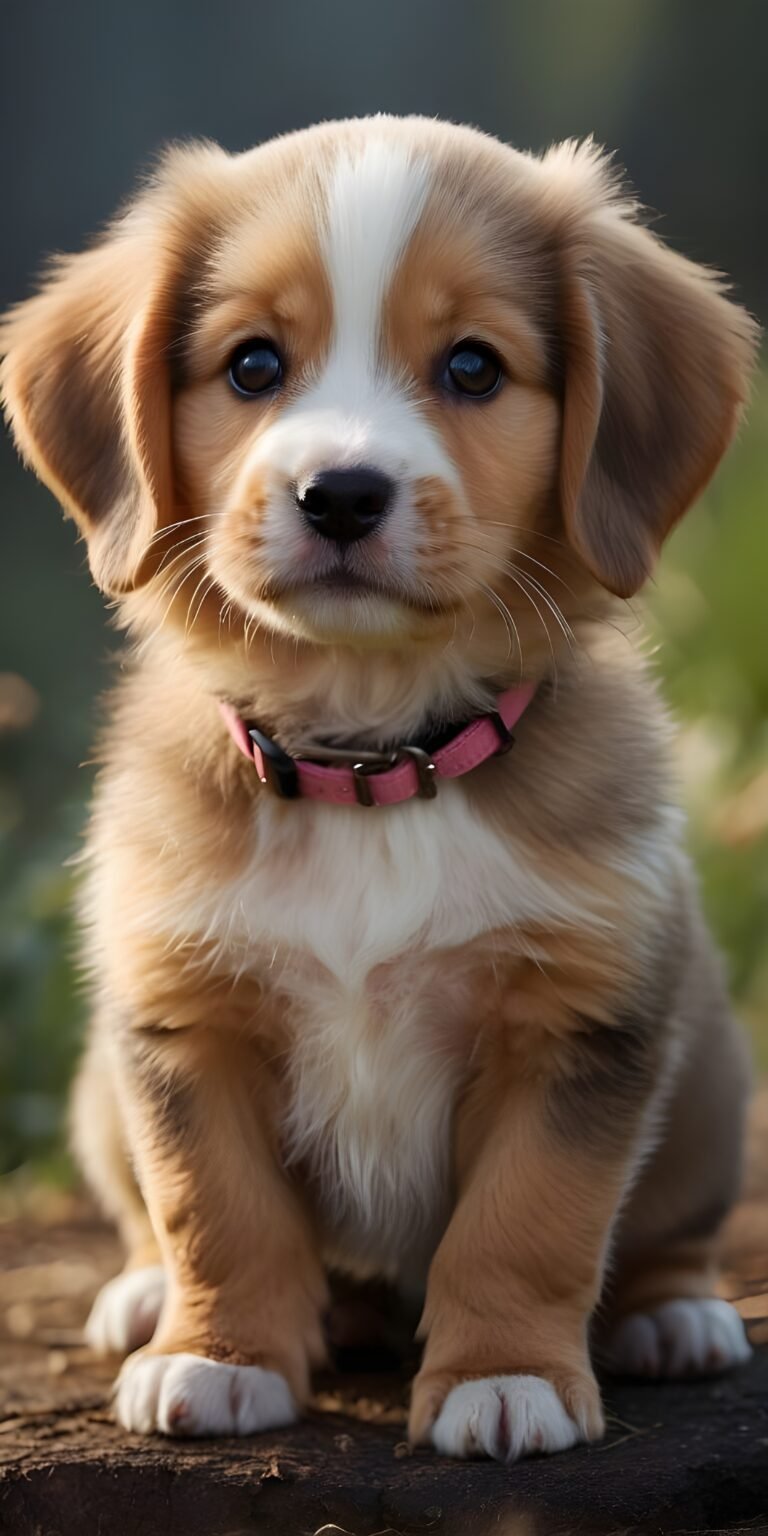 Cute Puppy Sitting Wallpaper for Phone