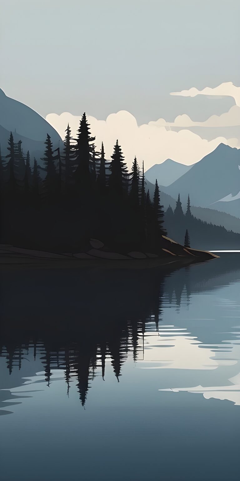 Environment Minimalistic Lake Phone Wallpaper