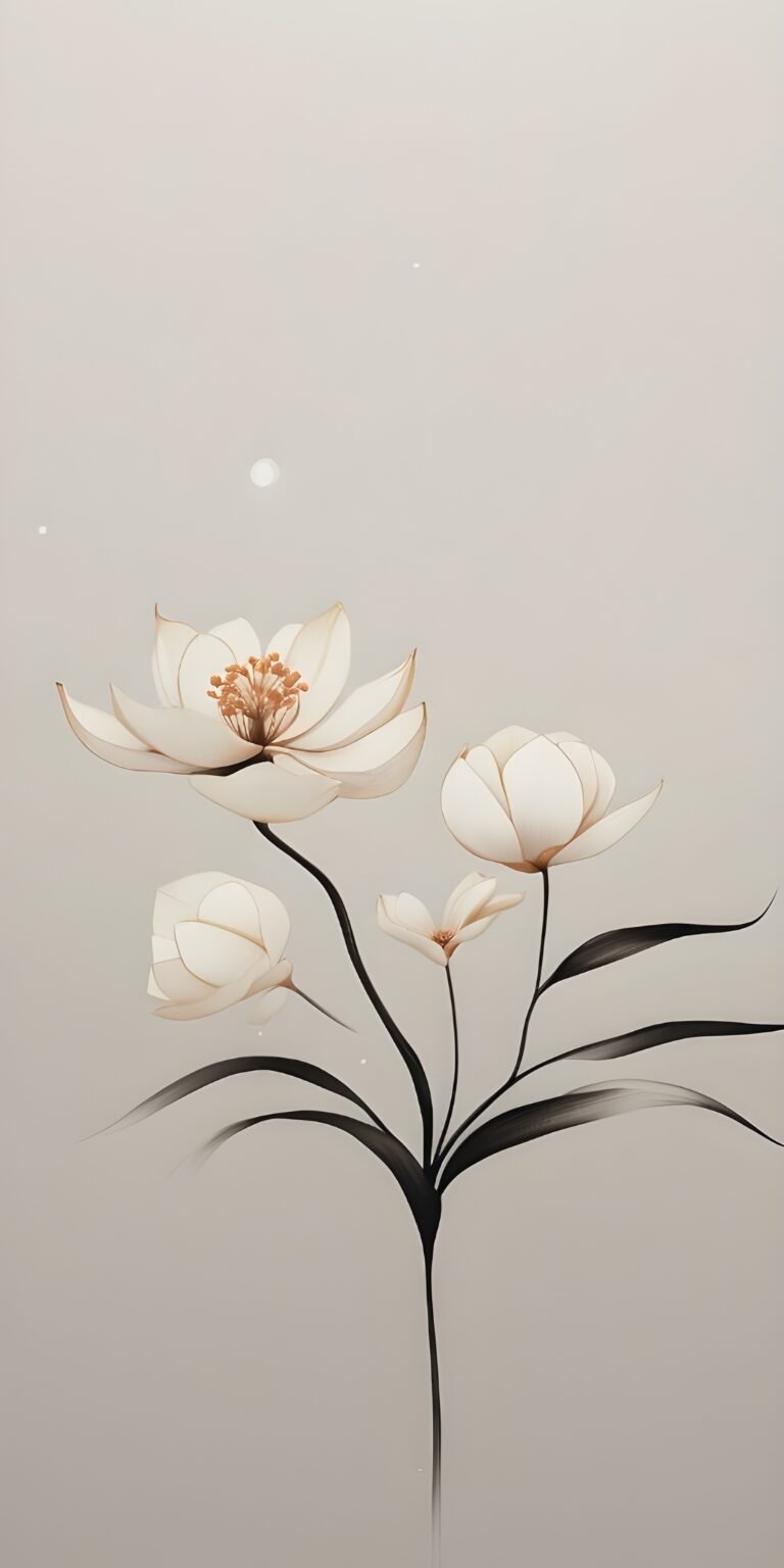 Flower Wallpaper White