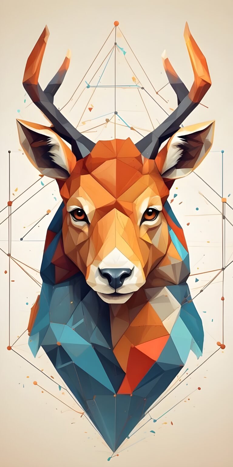 Geometric Wallpaper Deer Artistic