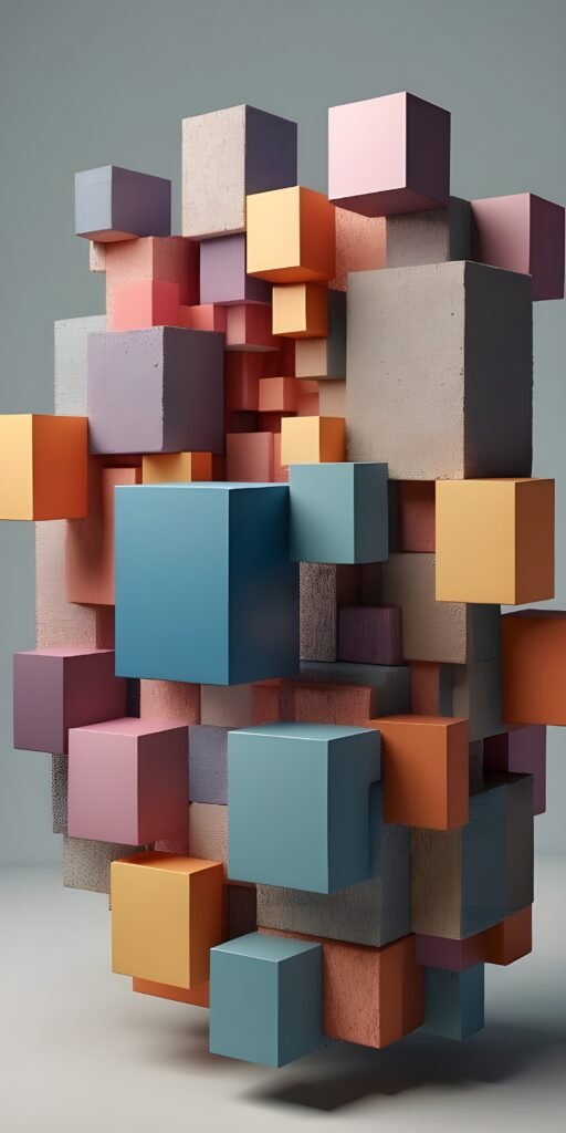 Interesting 3D Cubes Phone Wallpaper