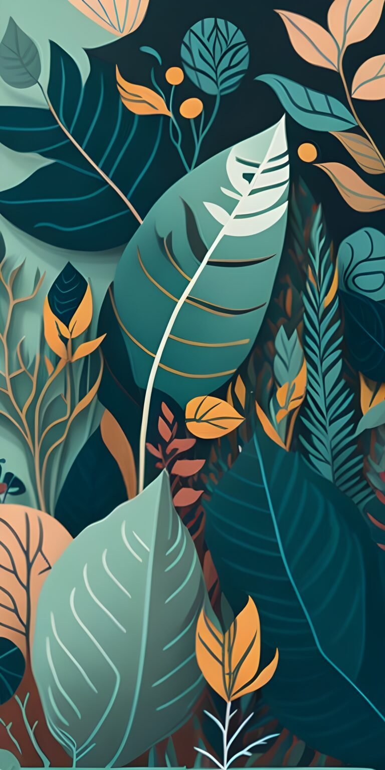 Leaf wallpaper for phone dim colors