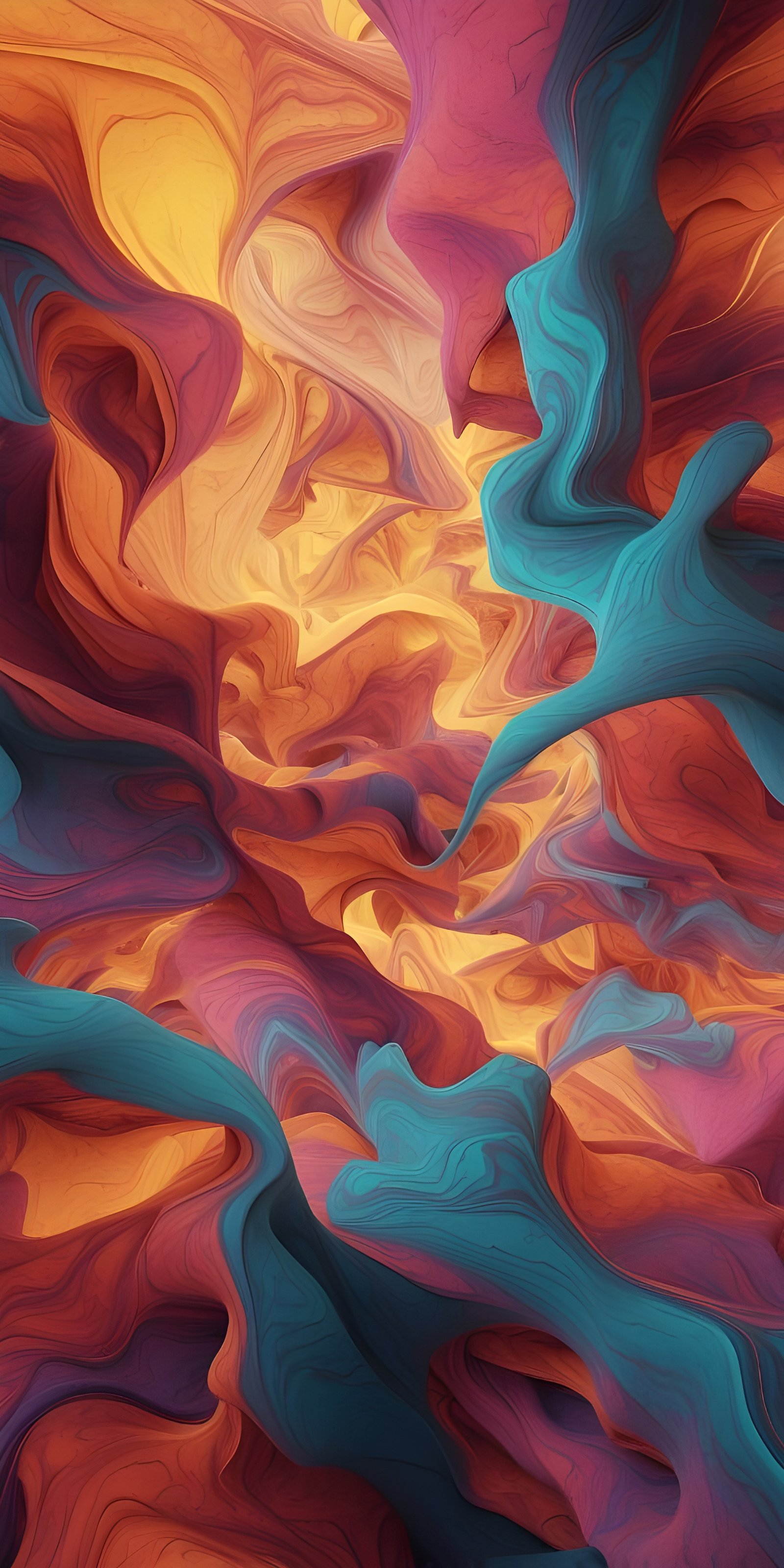 Orange Color Abstract Curve Phone Wallpapers Download - MyWallpapers.in
