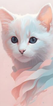 White Cat Bright Phone Wallpapers Download HD