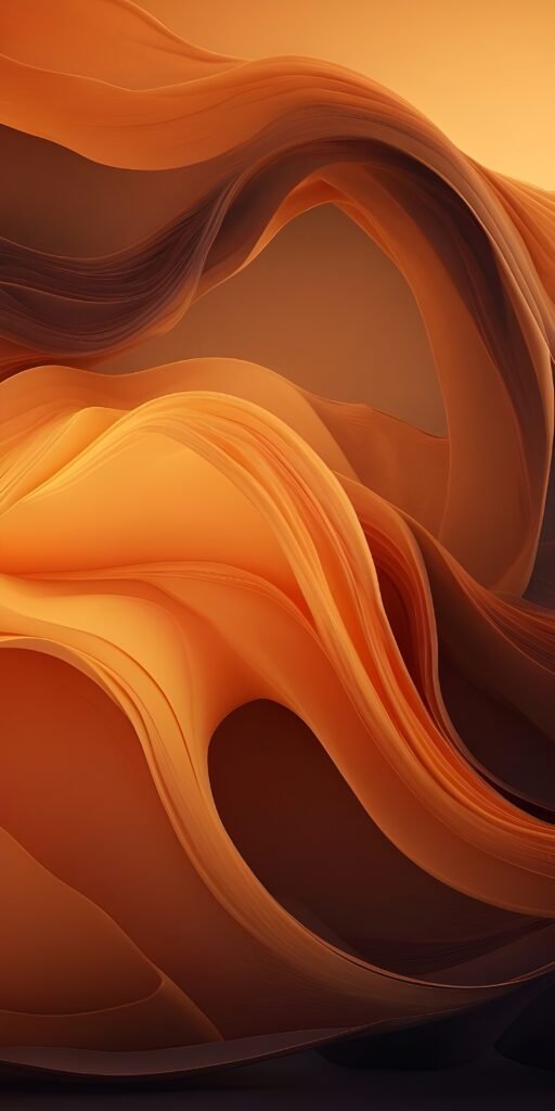 Orange Color Abstract Curve Phone Wallpapers Download