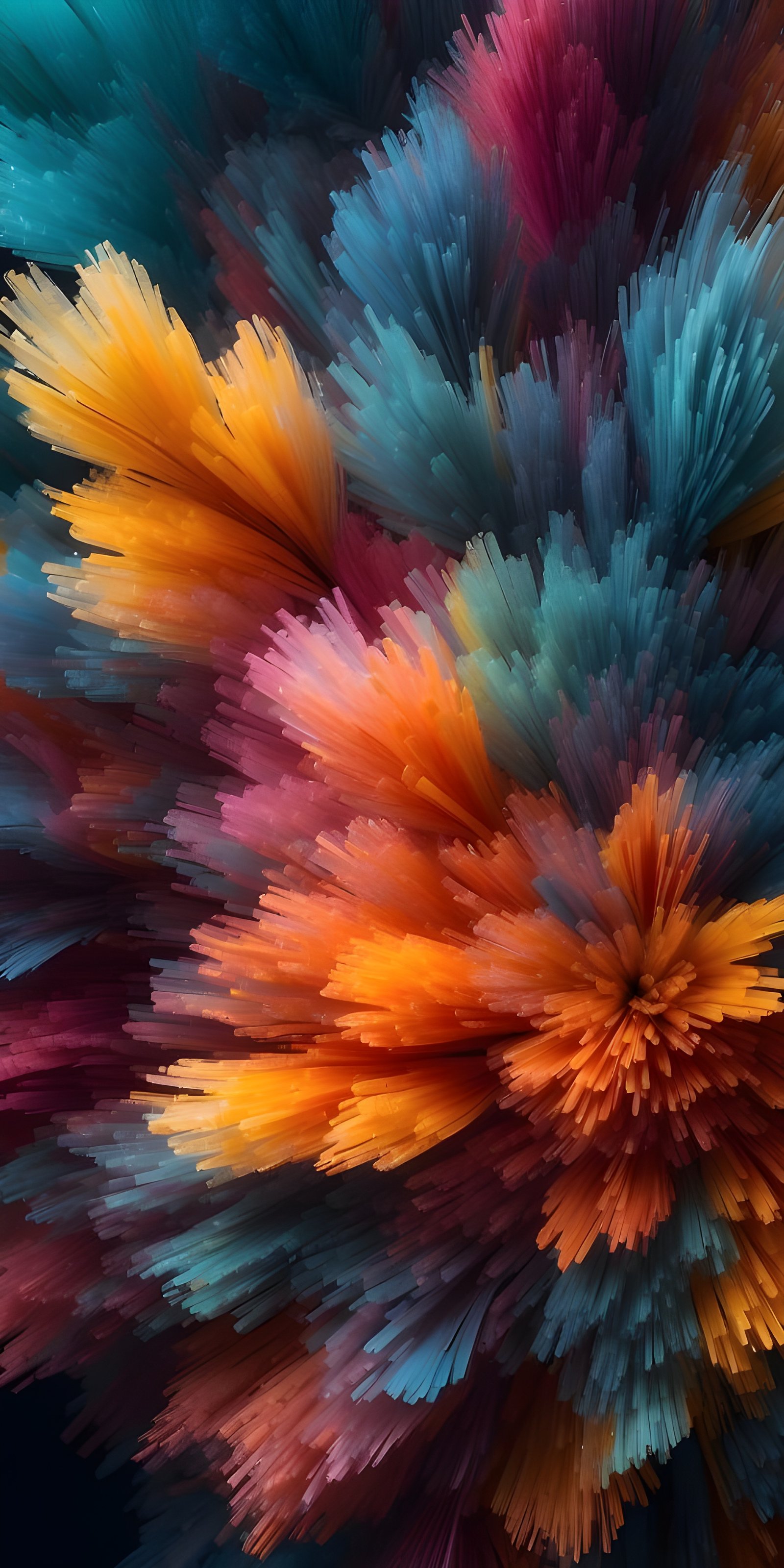 Orange and Blue Abstract Vibrant Phone Wallpaper