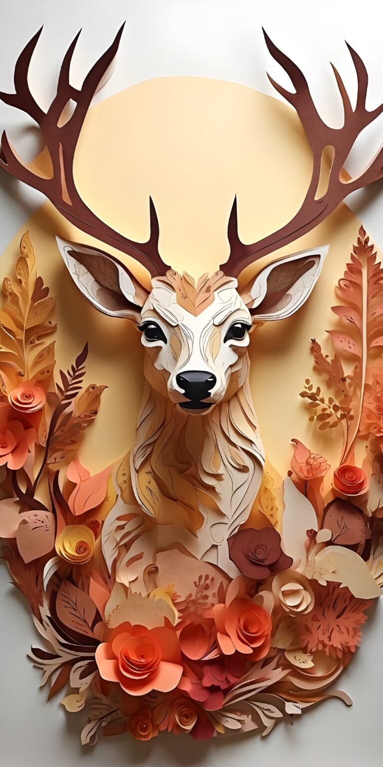 Paper Style Deer Wallpaper Cute