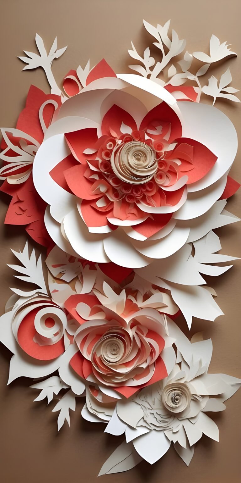 Paper Style Flower Wallpaper, Art