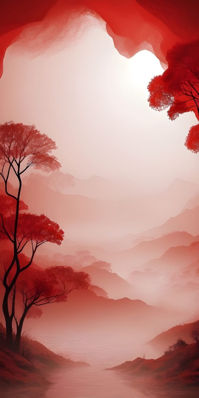 Red and White Color Fog Phone Wallpaper