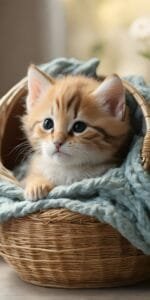 Cute Kitten Sitting Phone Wallpapers Download