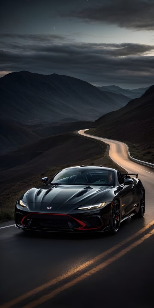 Sports Car on Road Phone Wallpaper Download