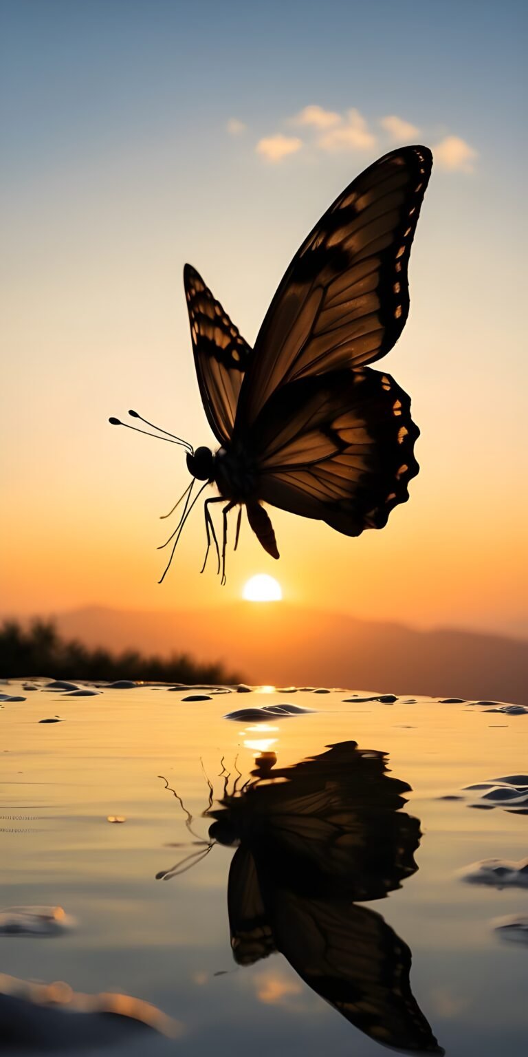 Sunset Wallpaper Butterfly