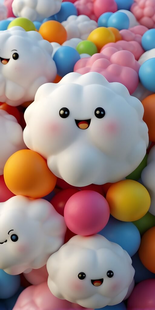 3D Cute Puffy Phone Wallpaper #57