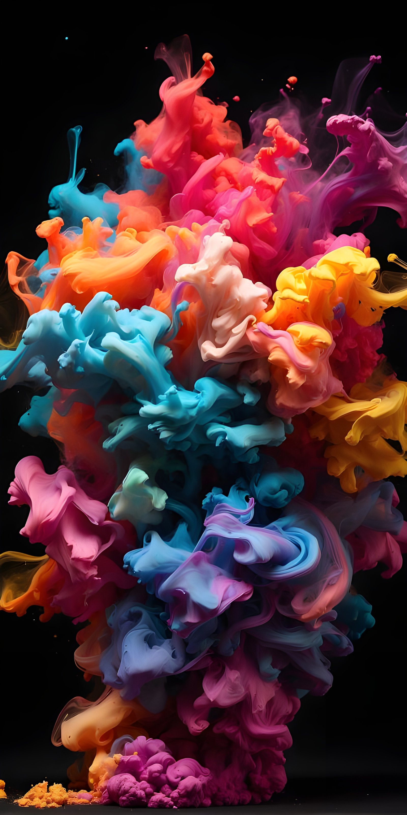 AMOLED Vibrant Abstract Phone Wallpaper, Colorful Smoke
