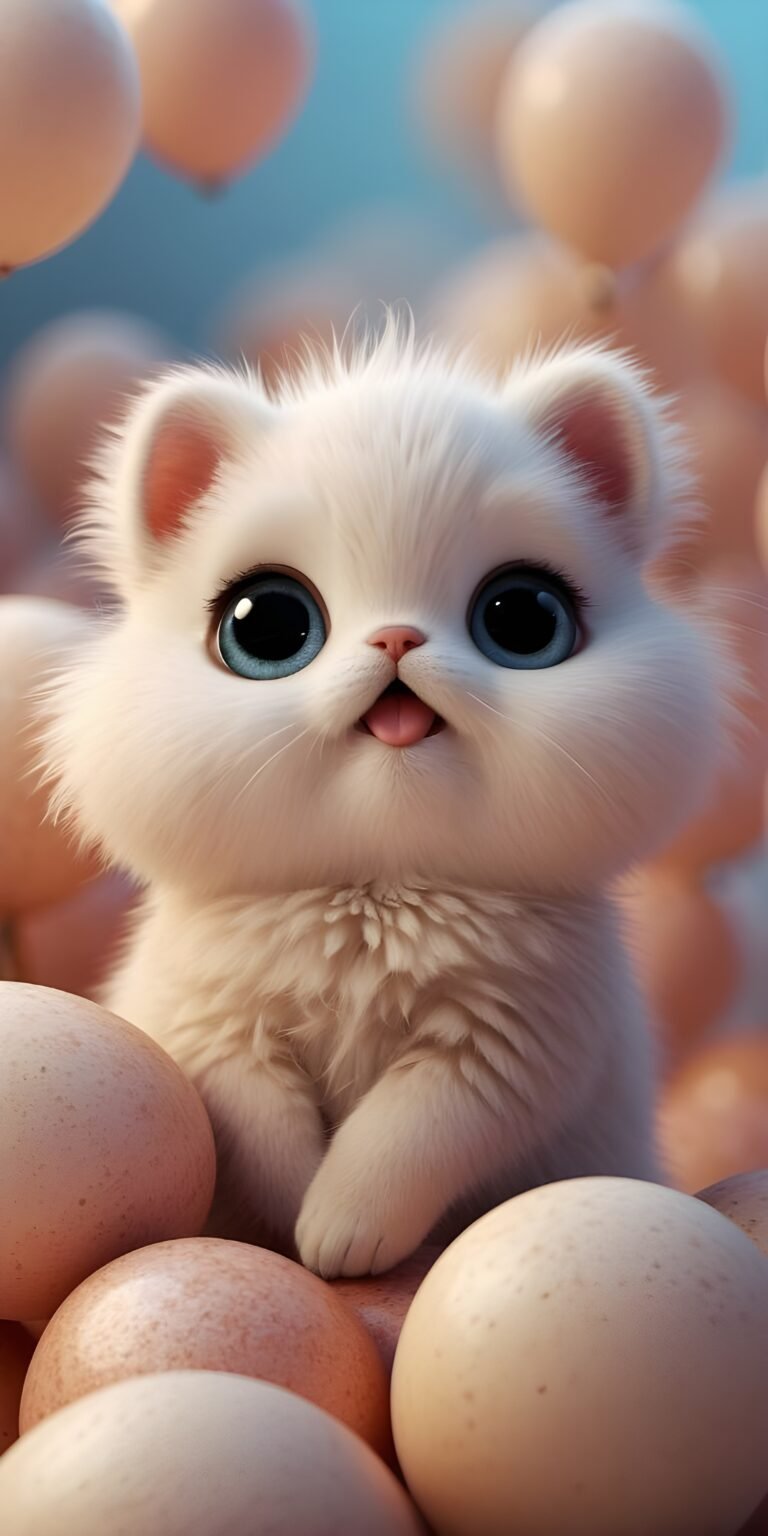 Best Cute Cat 3D Puffy Phone Wallpaper, Animal #73