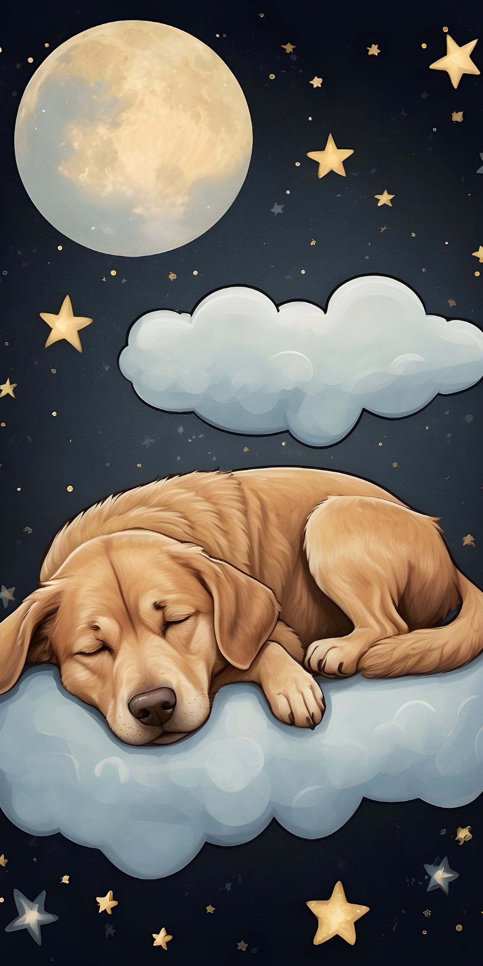 Best Cute Dog Sleeping, Night Wallpaper for Phone, Cartoon