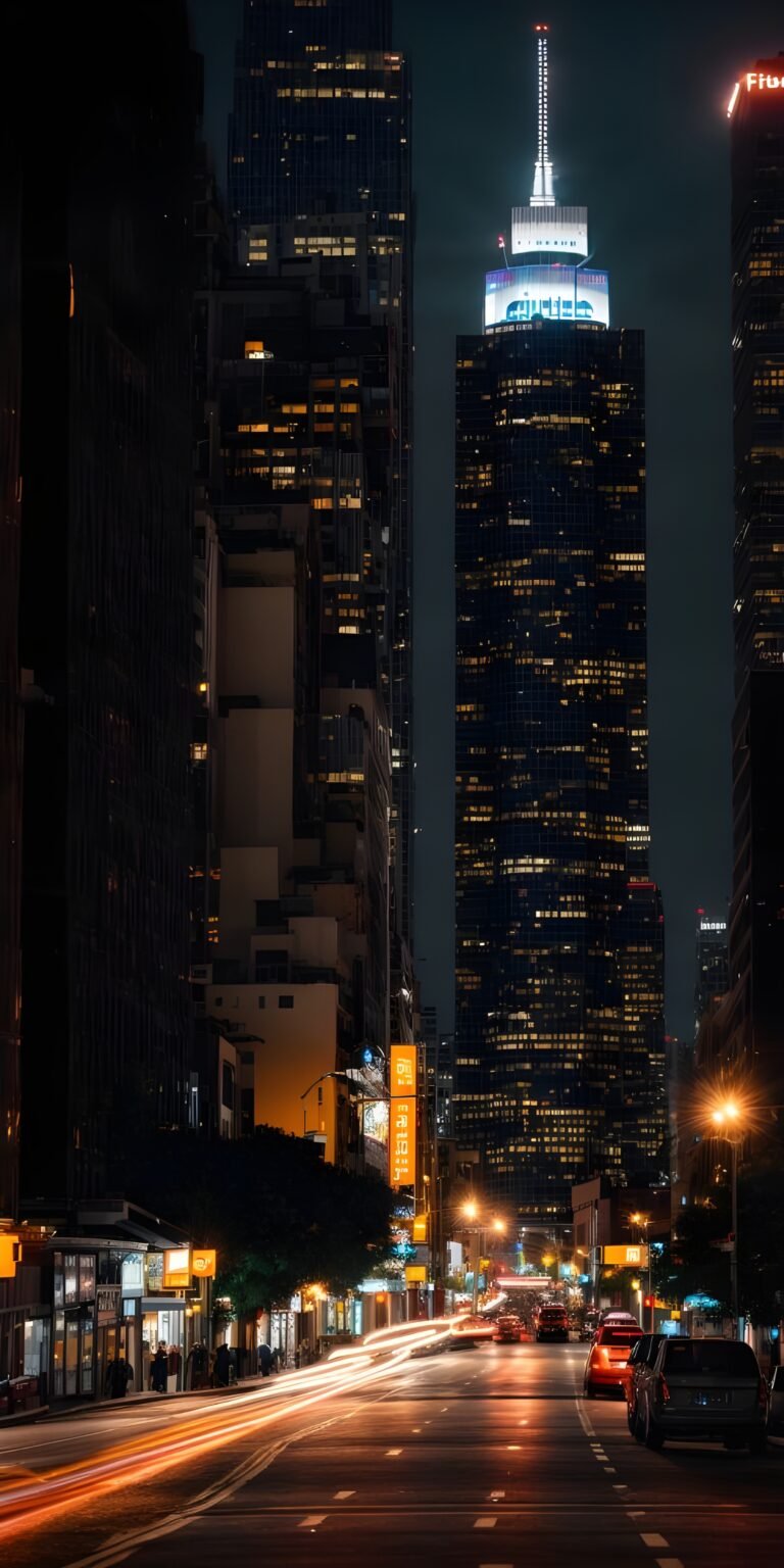 Building, Night, Lights Phone Wallpaper, Landscape