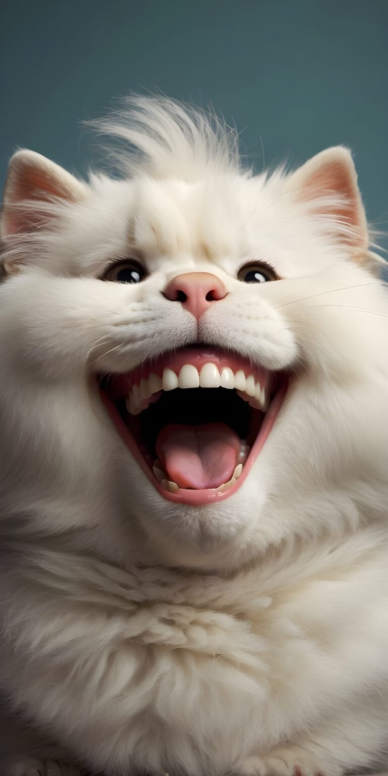 Cat Funny Puffy Phone Wallpaper #64