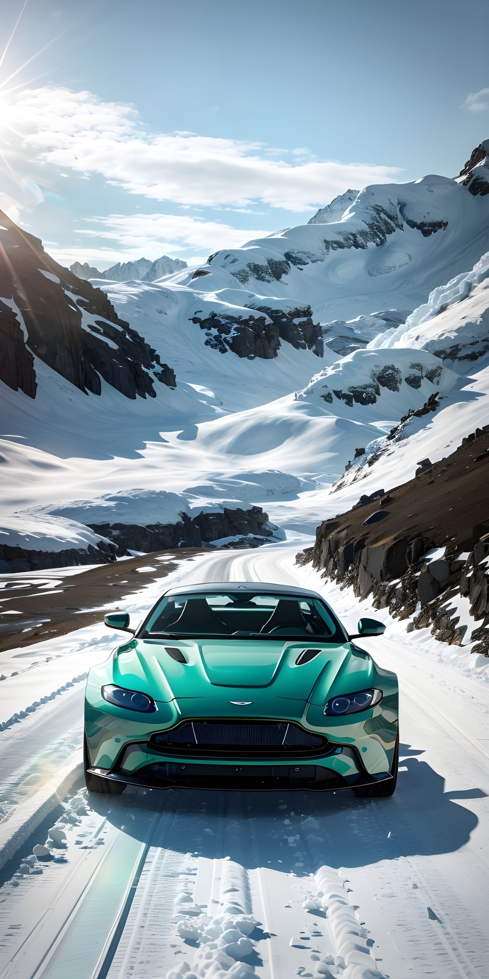 Cool Car and Snow Phone Wallpaper