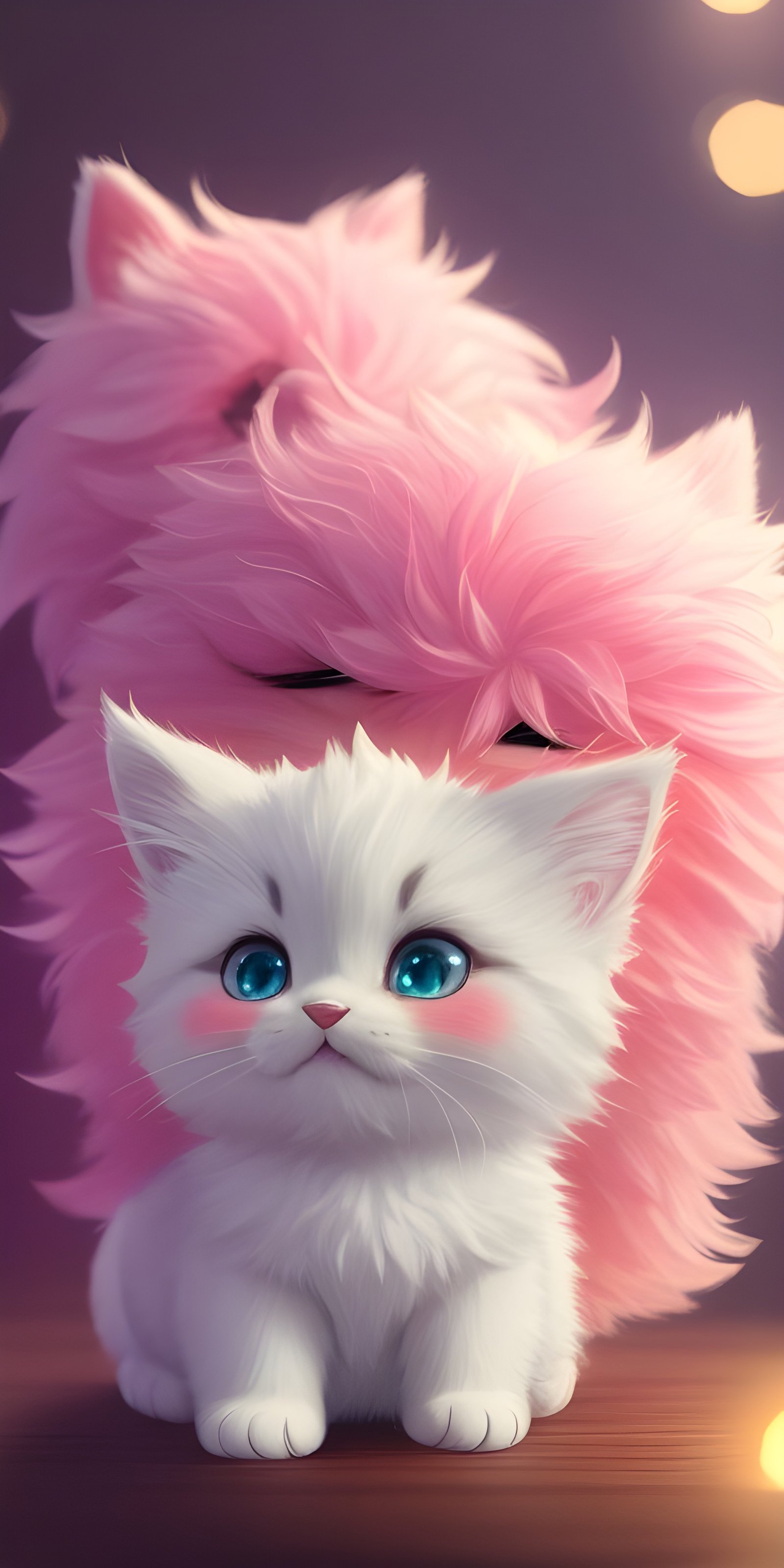 Cute Cat Puffy Wallpaper Download