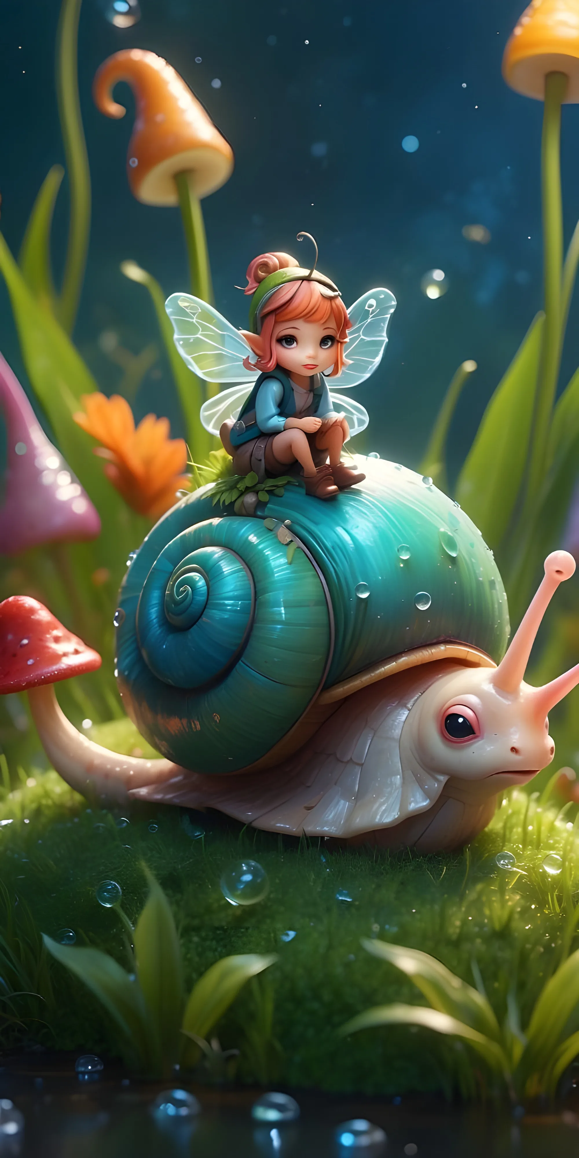 Cute Child Snail Phone Wallpaper, Cartoon