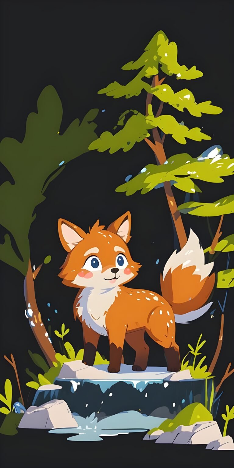 Cute Fox Cartoon Mobile Wallpaper Download, Animal