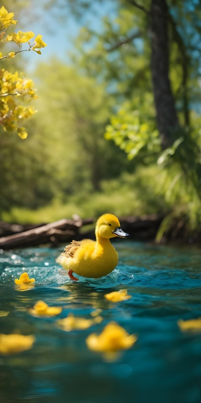 Cute Yellow Duck, Animal Phone Wallpaper