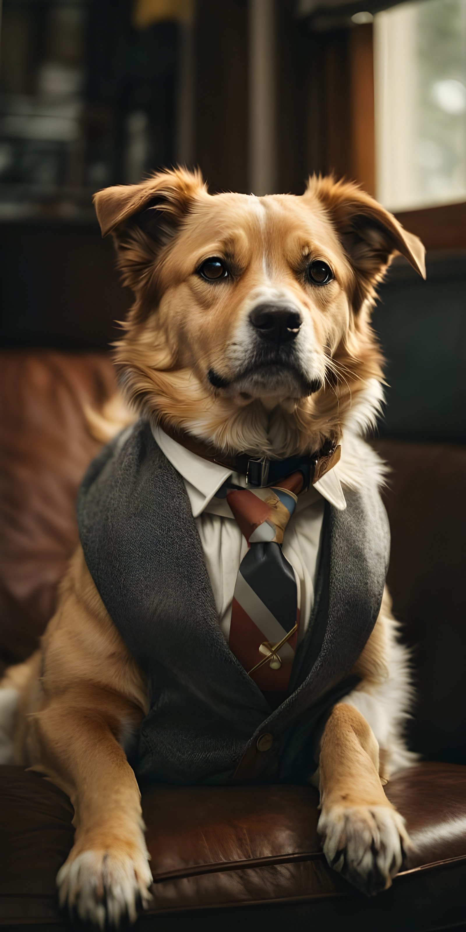 Dog in Jacket Phone Wallpapers