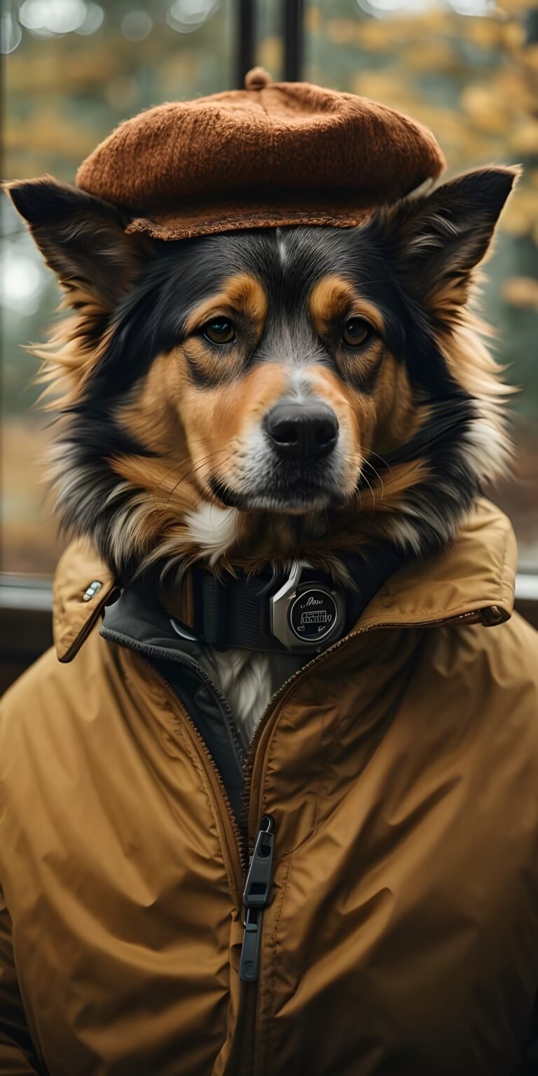 German Shepherd Dog in Winter Phone Wallpaper