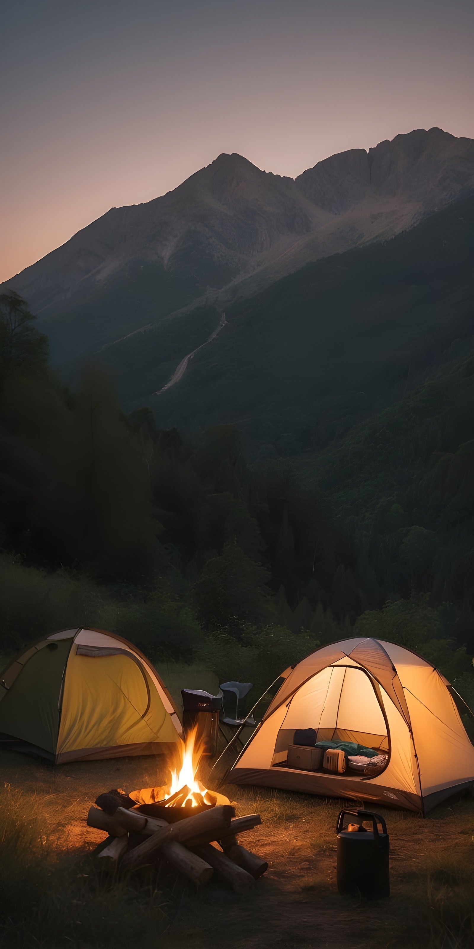 Night Camping Phone Wallpaper