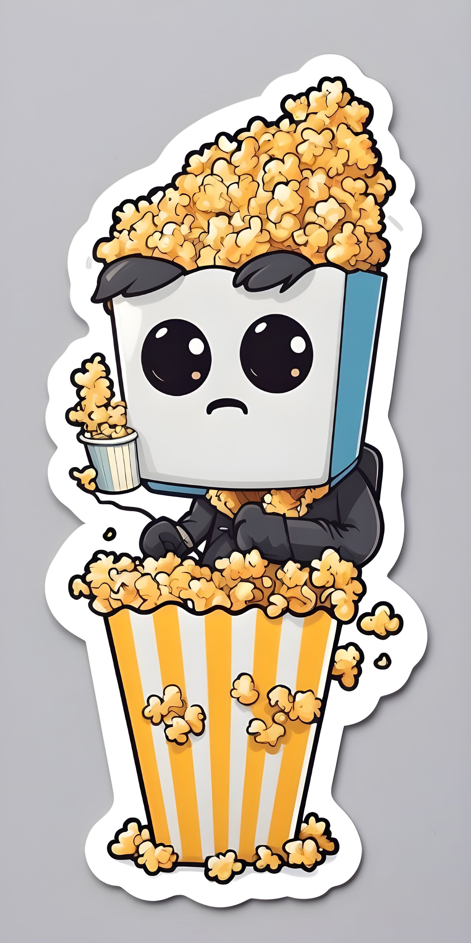 Popcorn Cartoon Phone Wallpaper