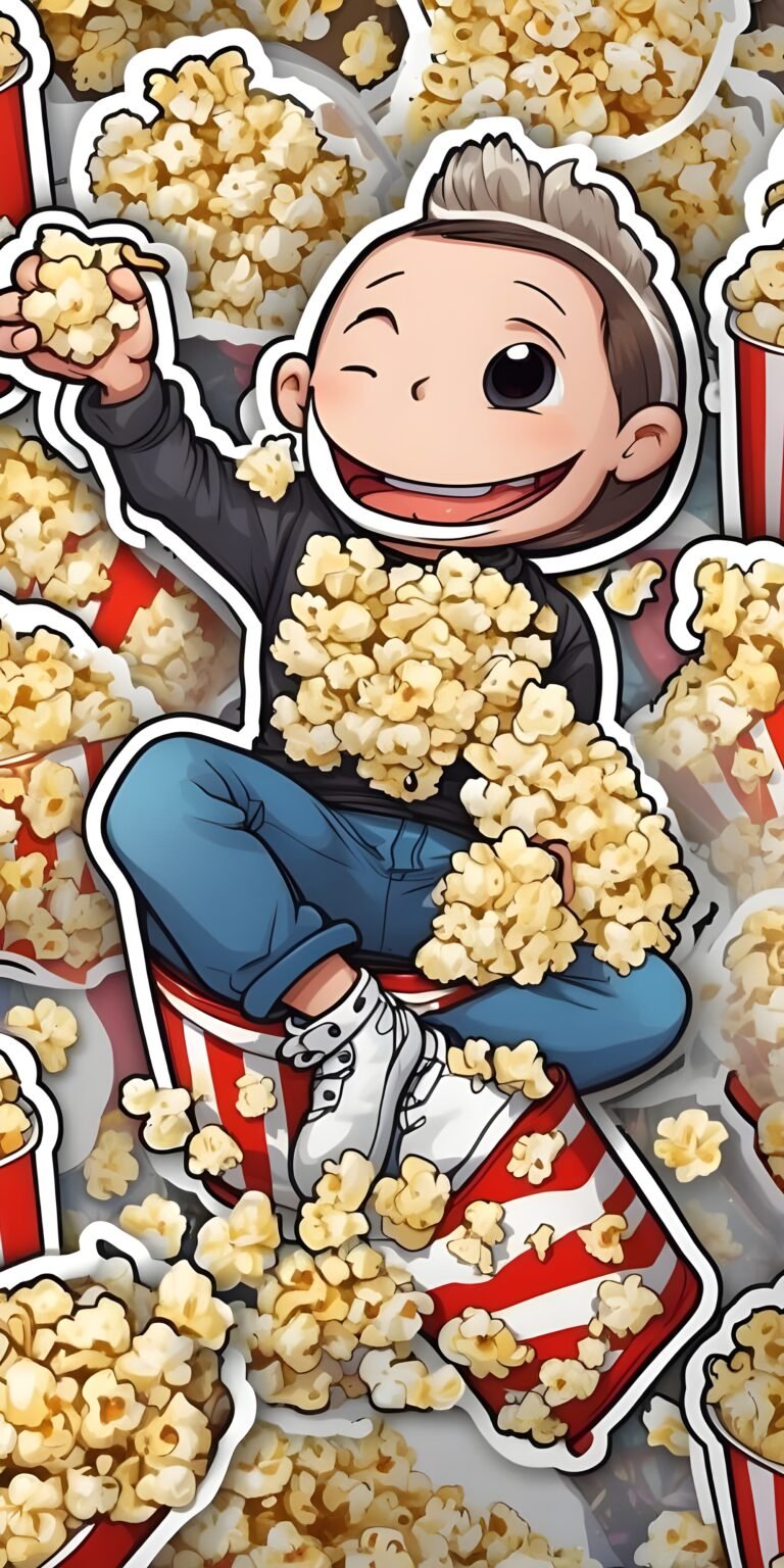 Popcorn Mobile Wallpaper, Cartoon
