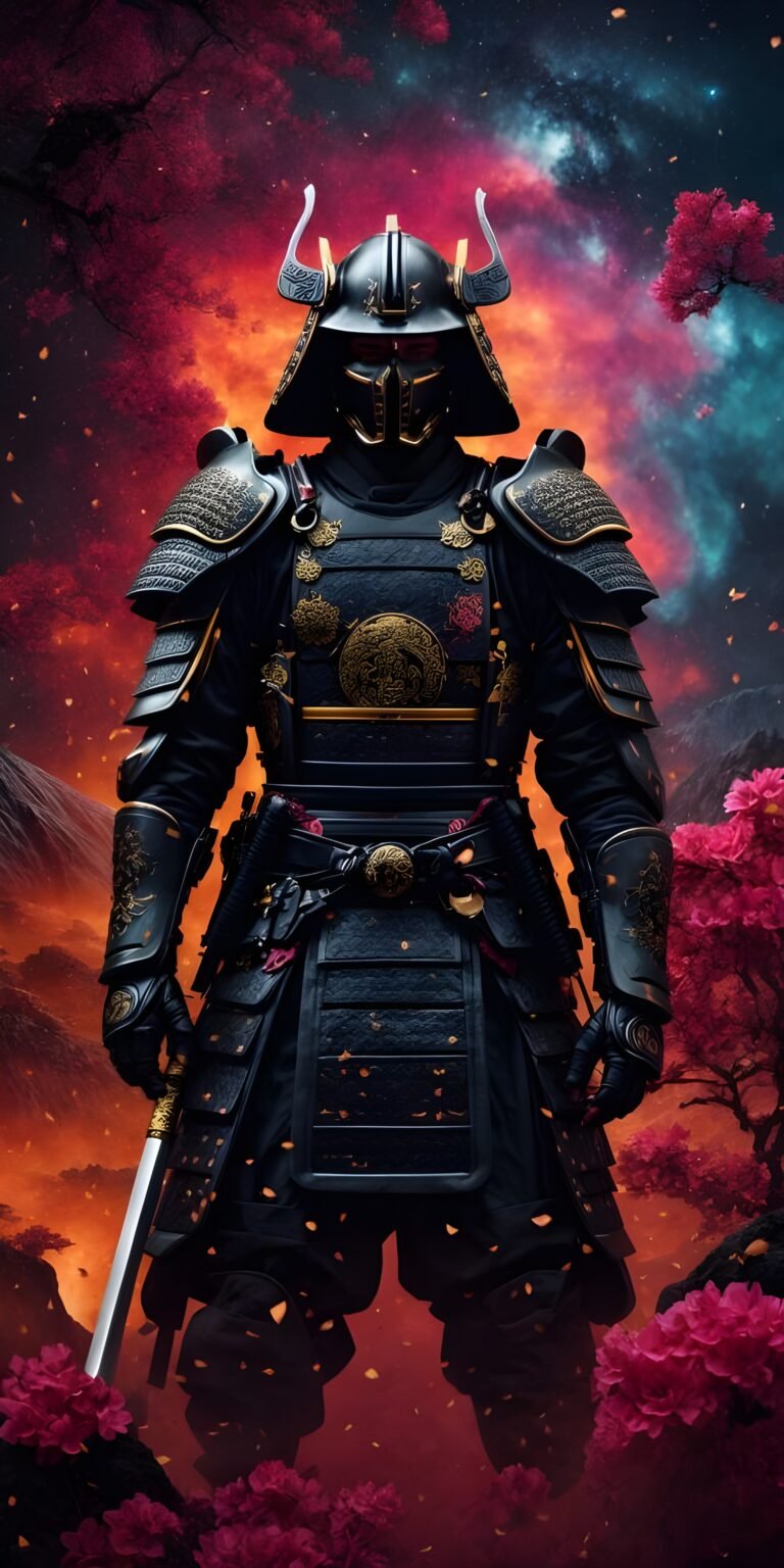 Samurai Phone Wallpaper Vibrant