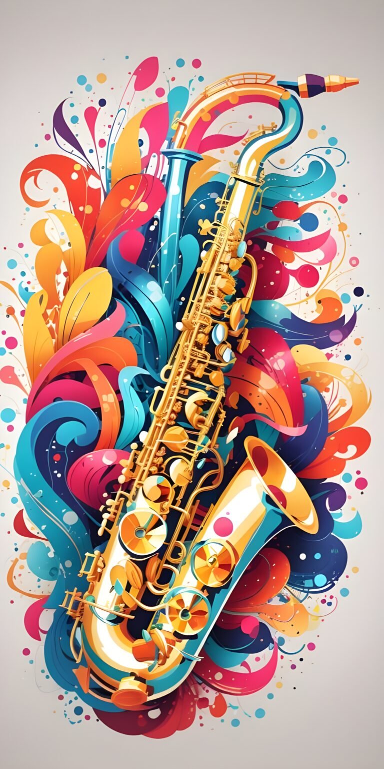 Saxophone Wallpaper Download HD for Phone, White, Music