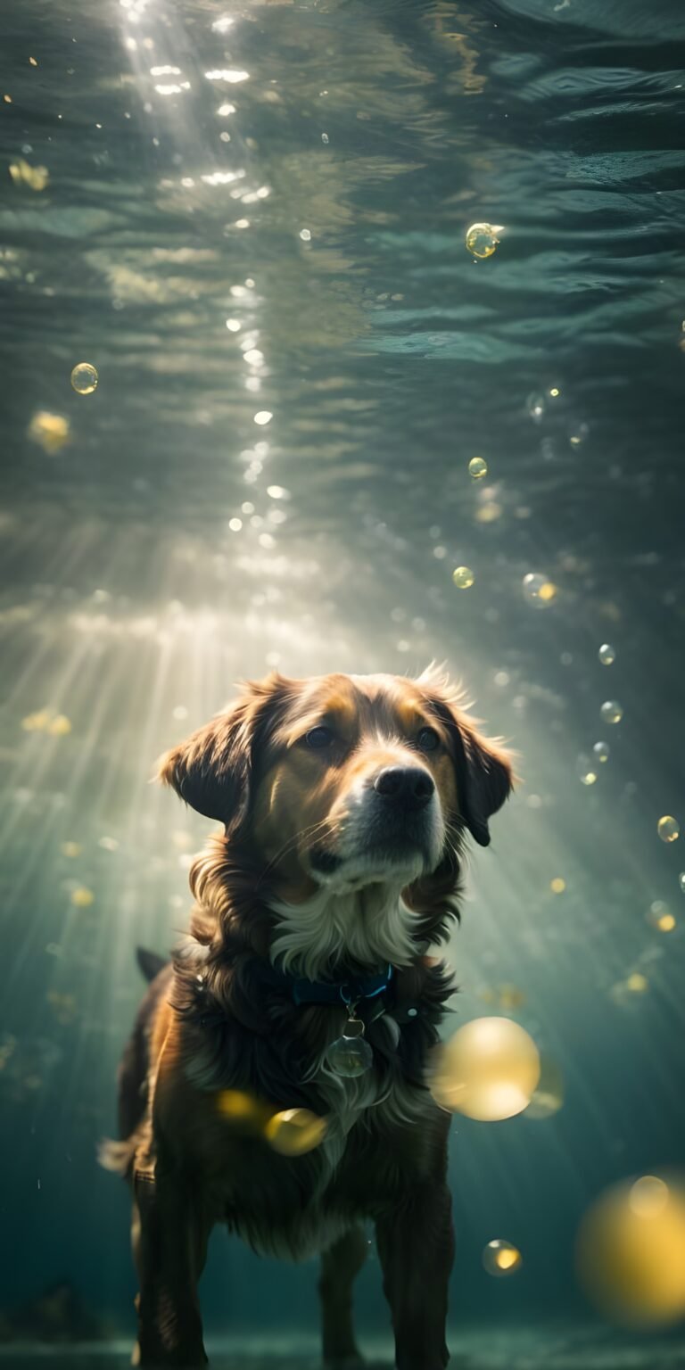 Underwater Dog Phone Wallpaper