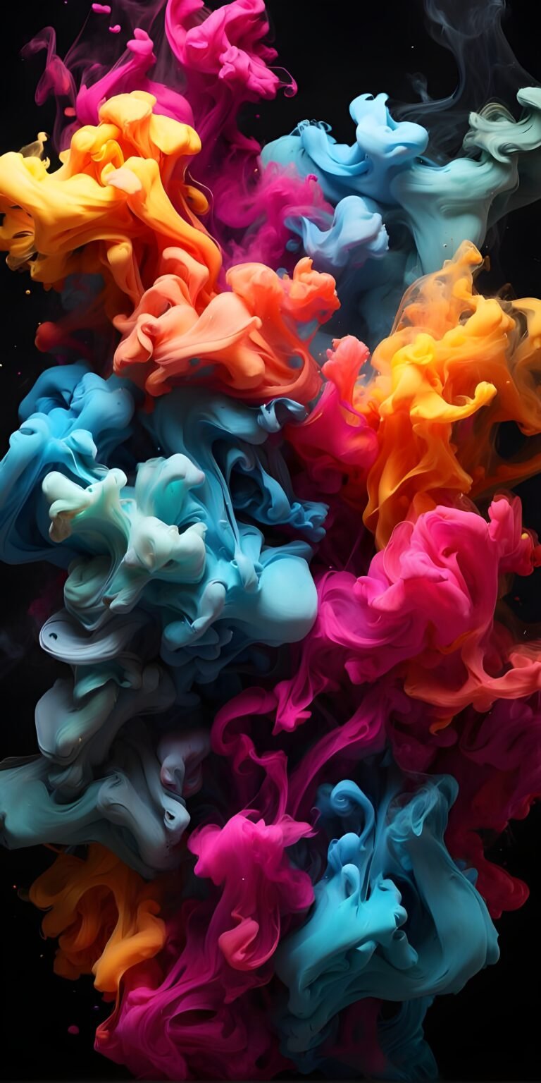 Vibrant Abstract Colorful Smoke AMOLED Phone Wallpaper