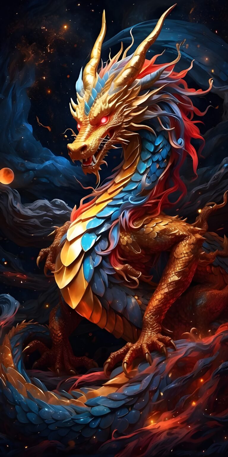 Vibrant Colorful Dragon Phone Wallpaper