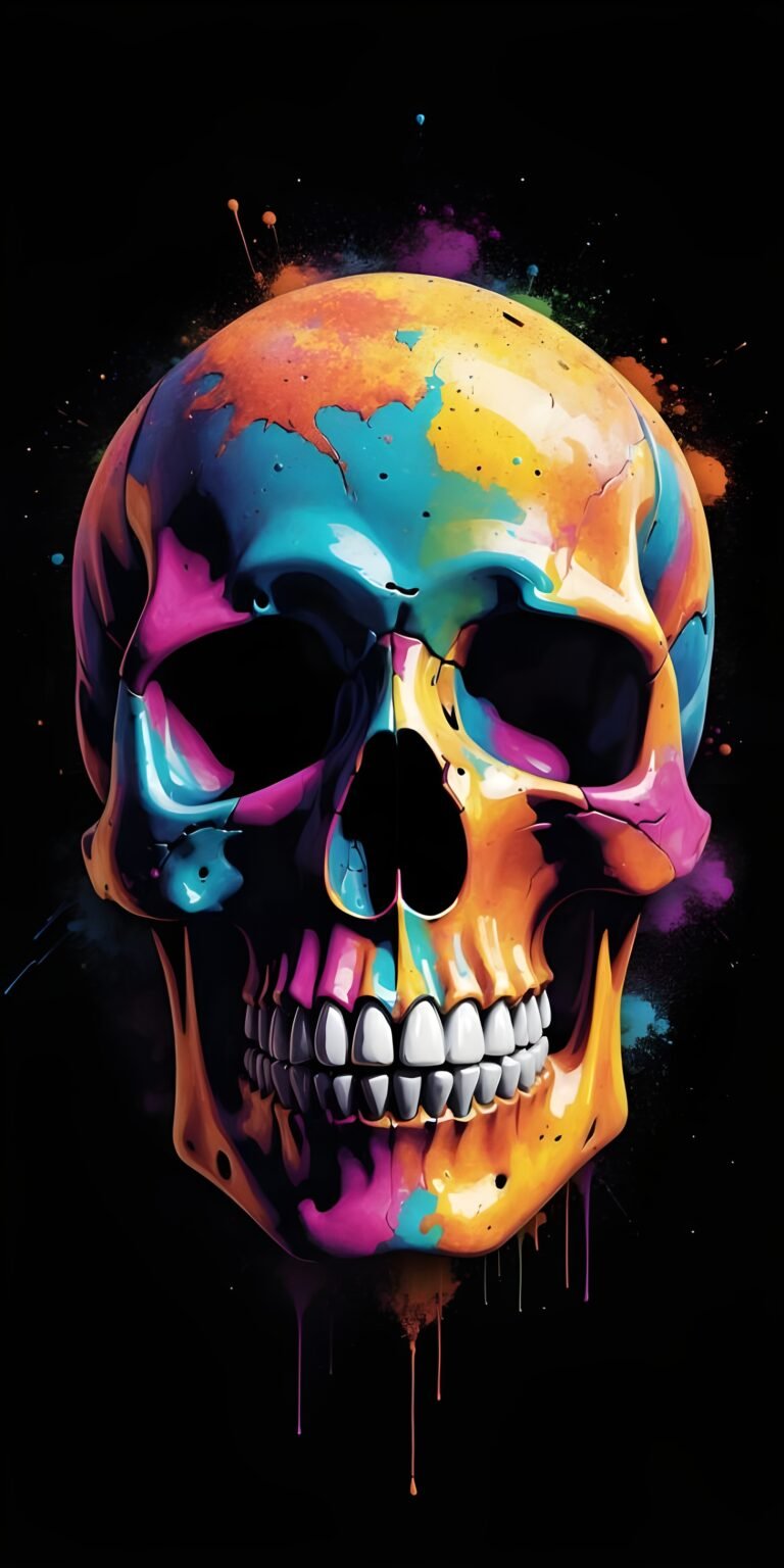 Vibrat Skull AMOLED Mobile Wallpaper