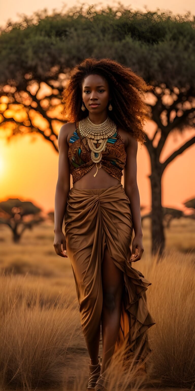 African Woman, Girl Phone Wallpaper, Landscape